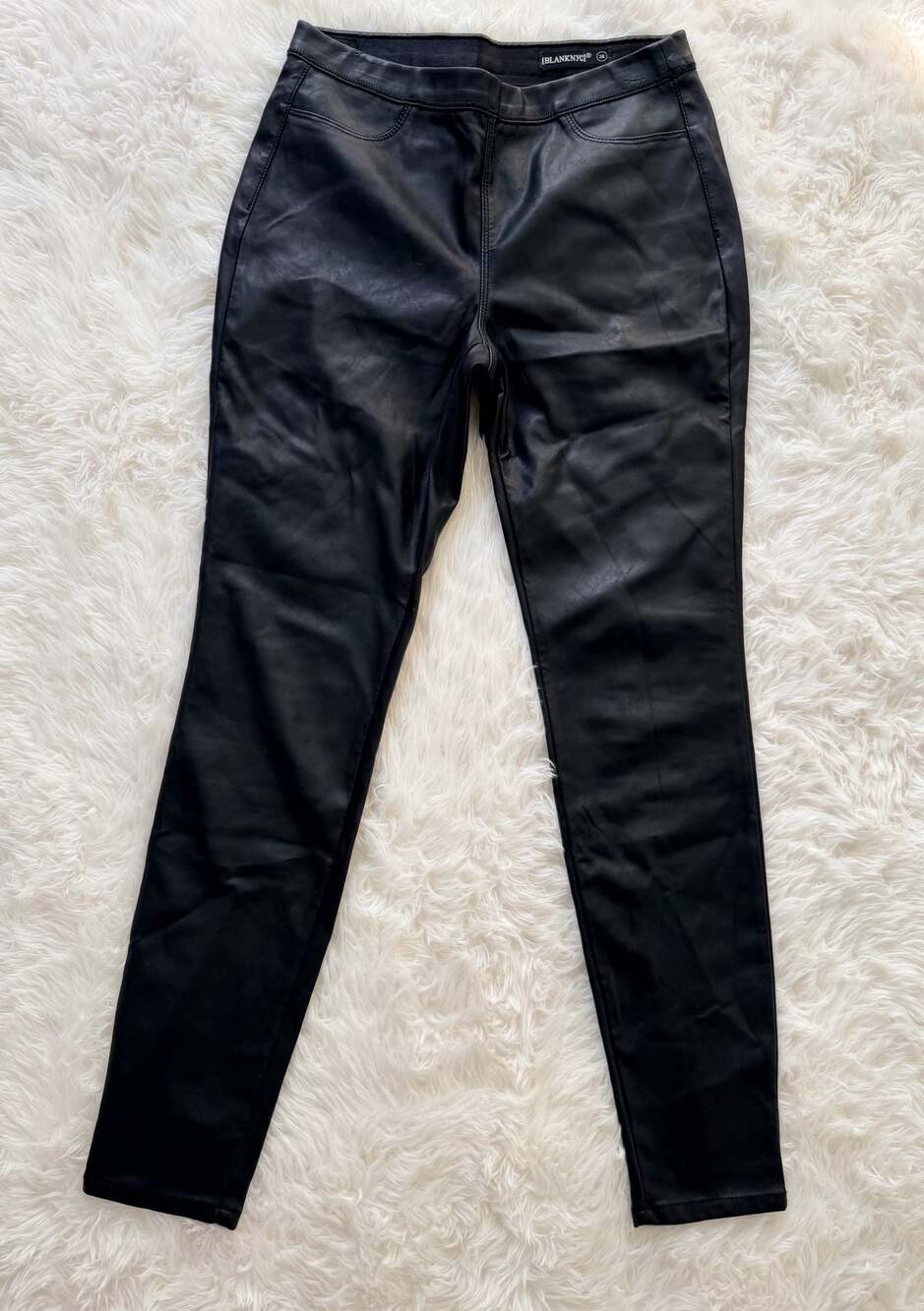 BLANKNYC Faux Leather Skinny Pants Black Size 28